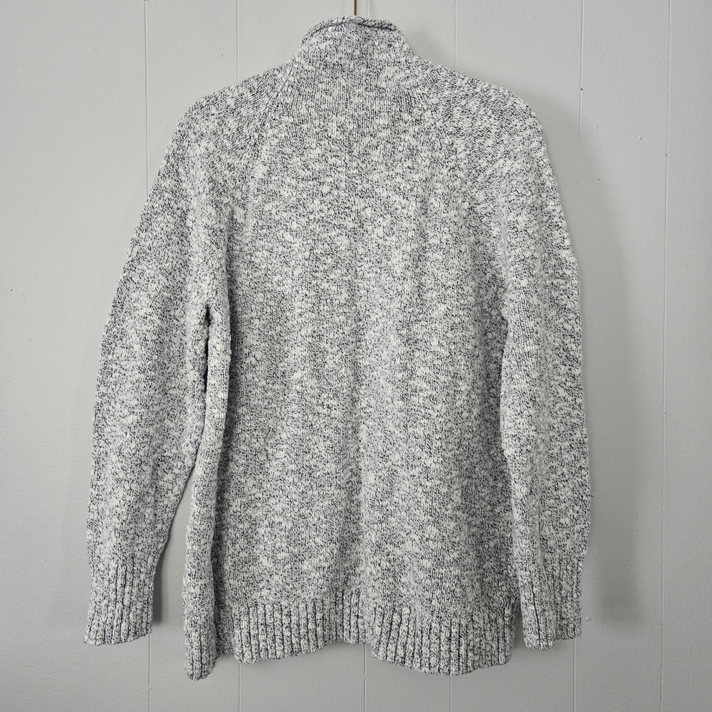 L.L. Bean Roll‎ Neck Sweater Womens Large White Marled Cotton Pullover Coastal - Picture 2 of 5